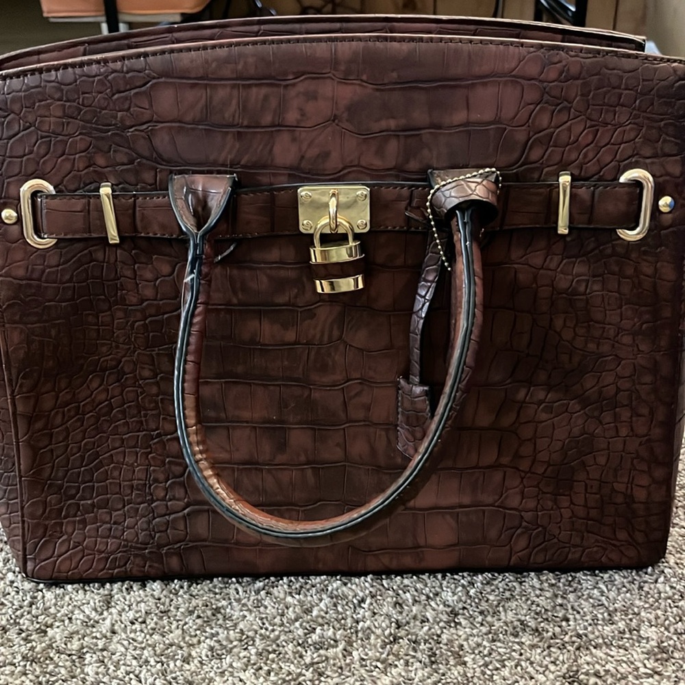 Faux snake skin bag